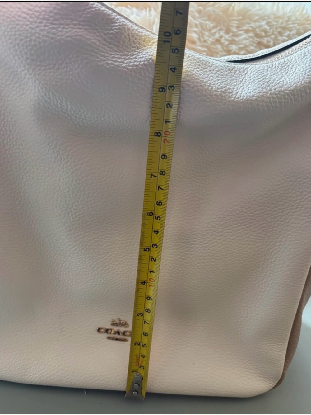 Coach Pebbled Leather Hobo in Blush with Black Trim - Picture 16 of 16